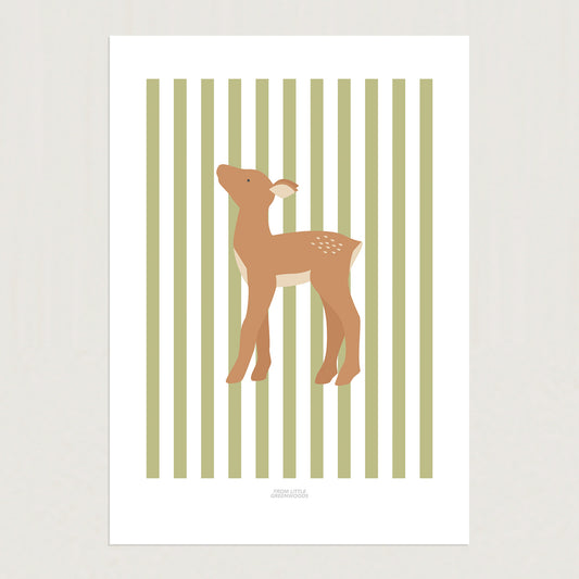 READY TO POST - A4 Striped Deer Print