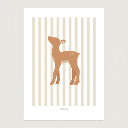 READY TO POST - A5 Striped Deer Print