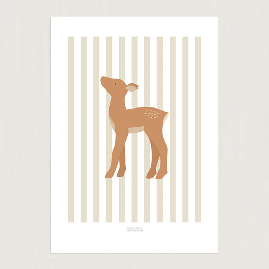 READY TO POST - A5 Striped Deer Print