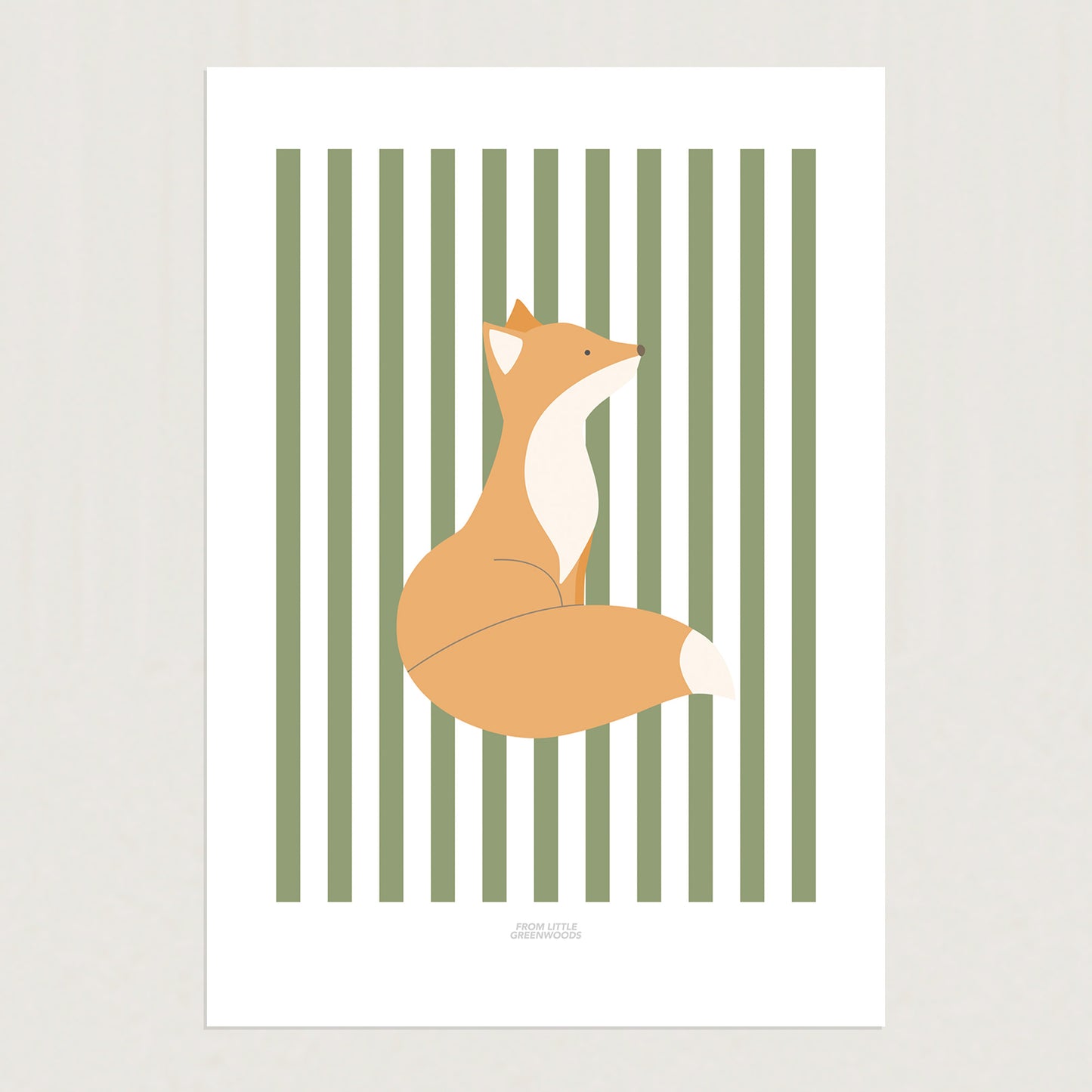 READY TO POST - A4 Striped Fox Print