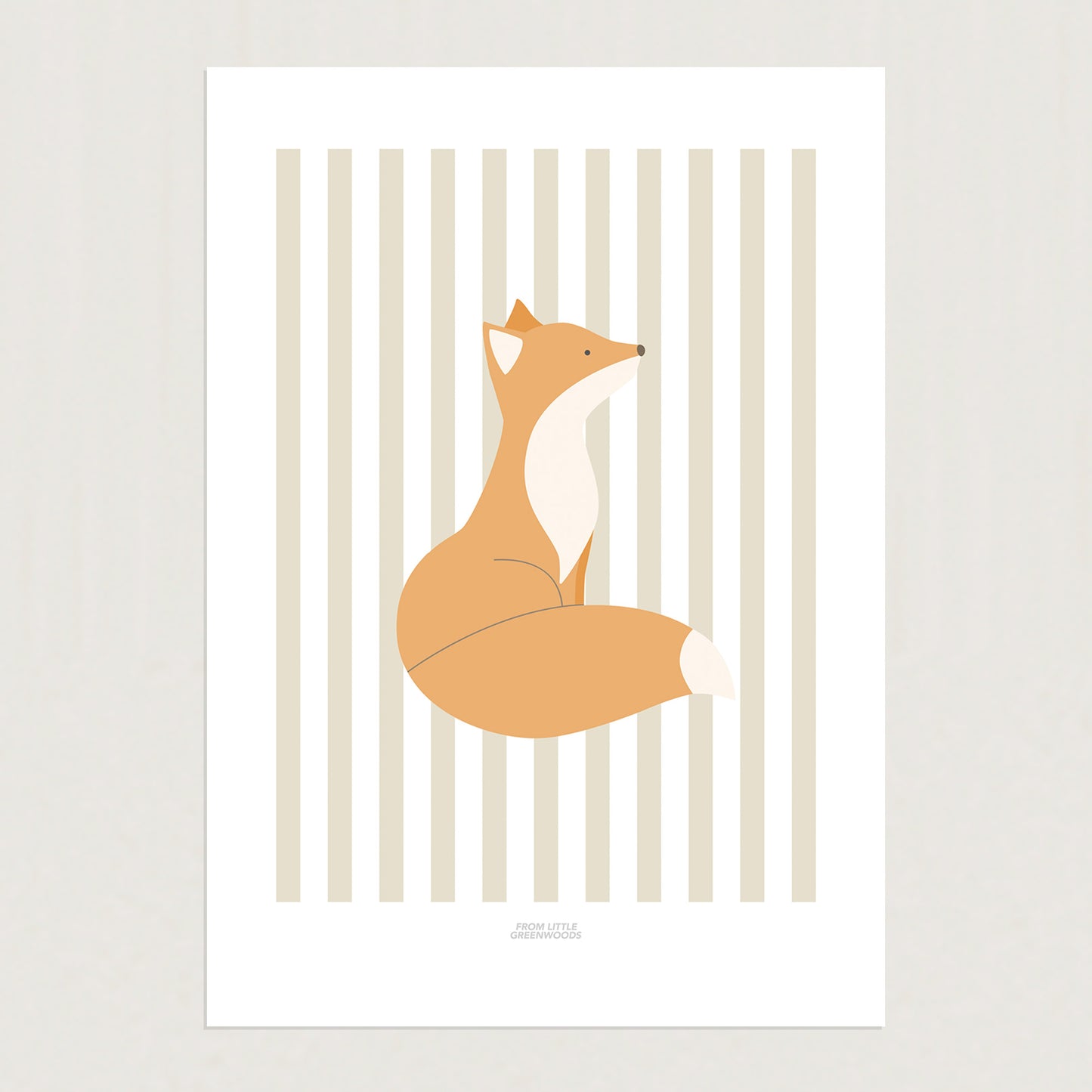 READY TO POST - A5 Striped Fox Print