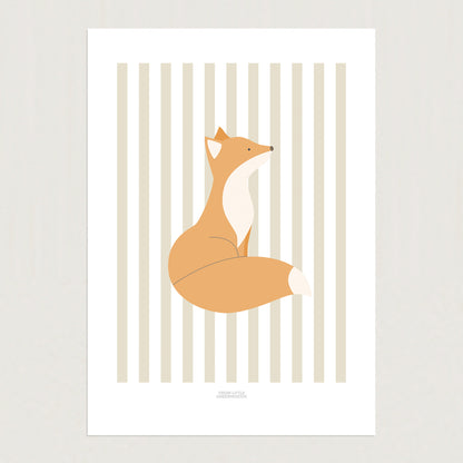 READY TO POST - A5 Striped Fox Print