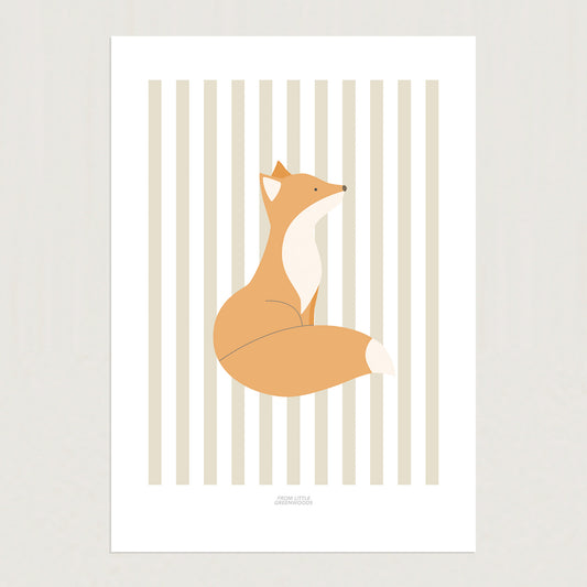 READY TO POST - A5 Striped Fox Print