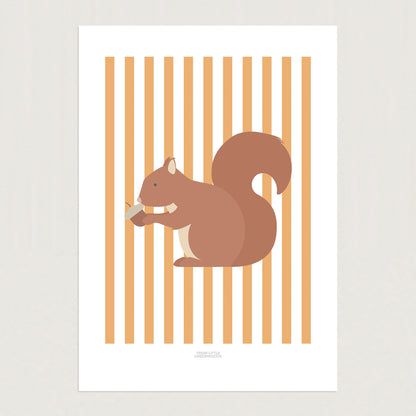 READY TO POST - A5 Striped Squirrel Print