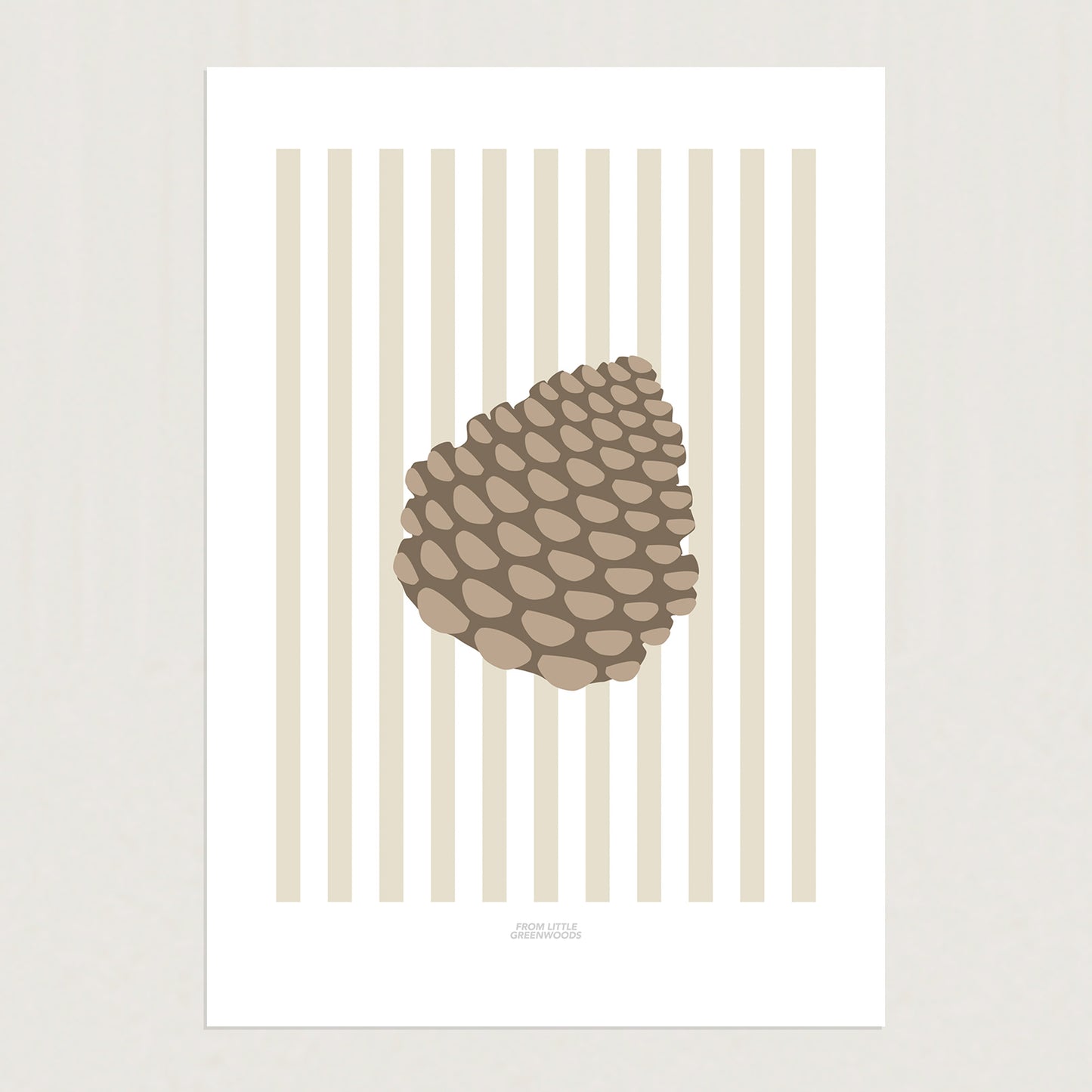 READY TO POST - A4 Striped Pinecone Print