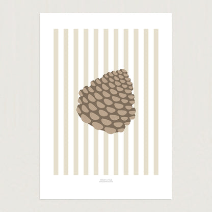 READY TO POST - A4 Striped Pinecone Print