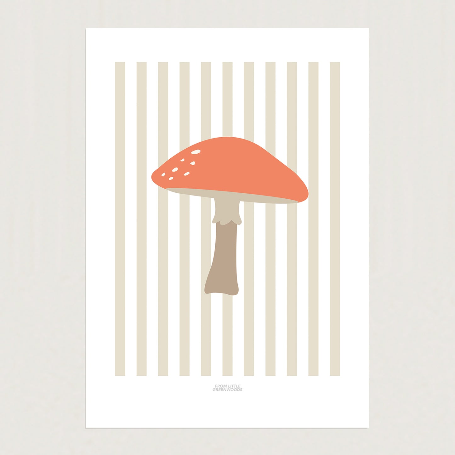 READY TO POST - A4 Striped Toadstool Print
