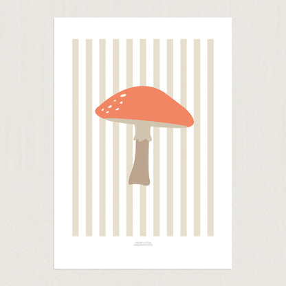 READY TO POST - A4 Striped Toadstool Print