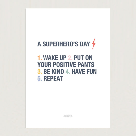 READY TO POST - A4 Superhero's Day Print