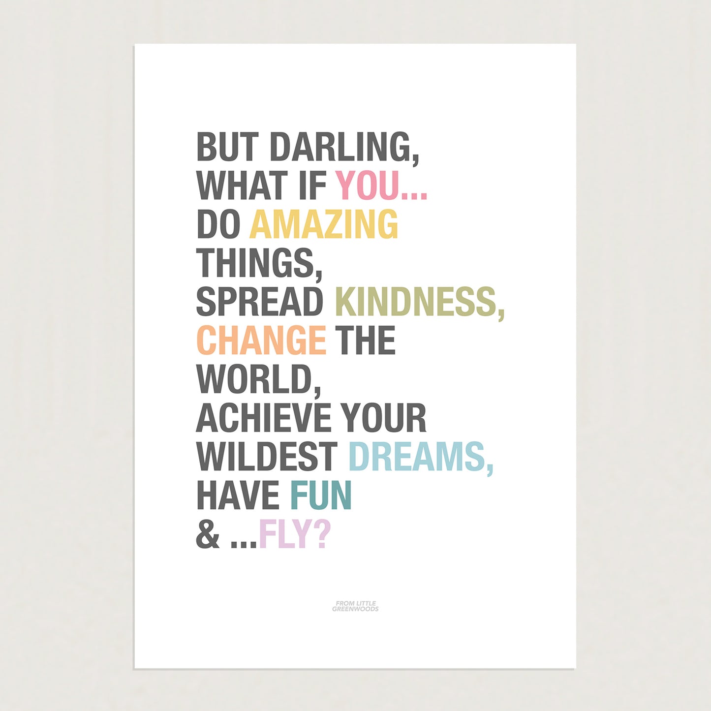 READY TO POST - A4 But What if You Fly Affirmation Print