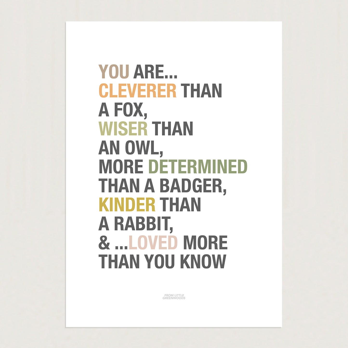 READY TO POST - A4 Woodland Affirmations Print