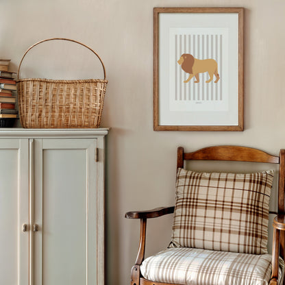 READY TO POST - A4 Striped Lion Print