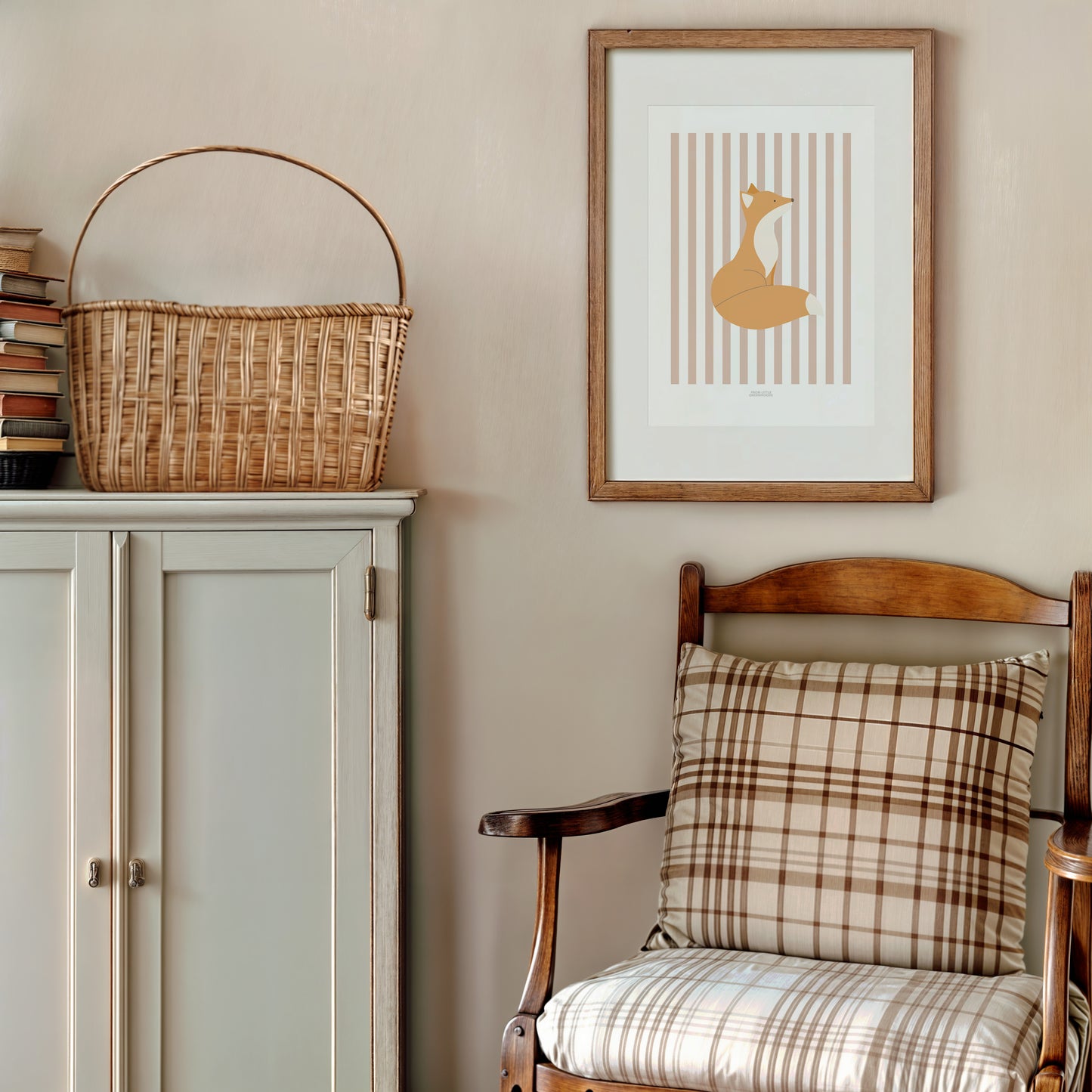 READY TO POST - A4 Striped Fox Print
