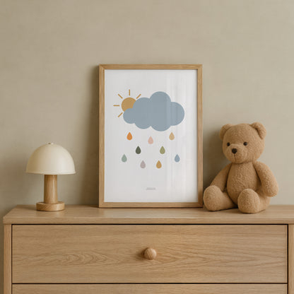 READY TO POST - A4 Safari Raincloud Print