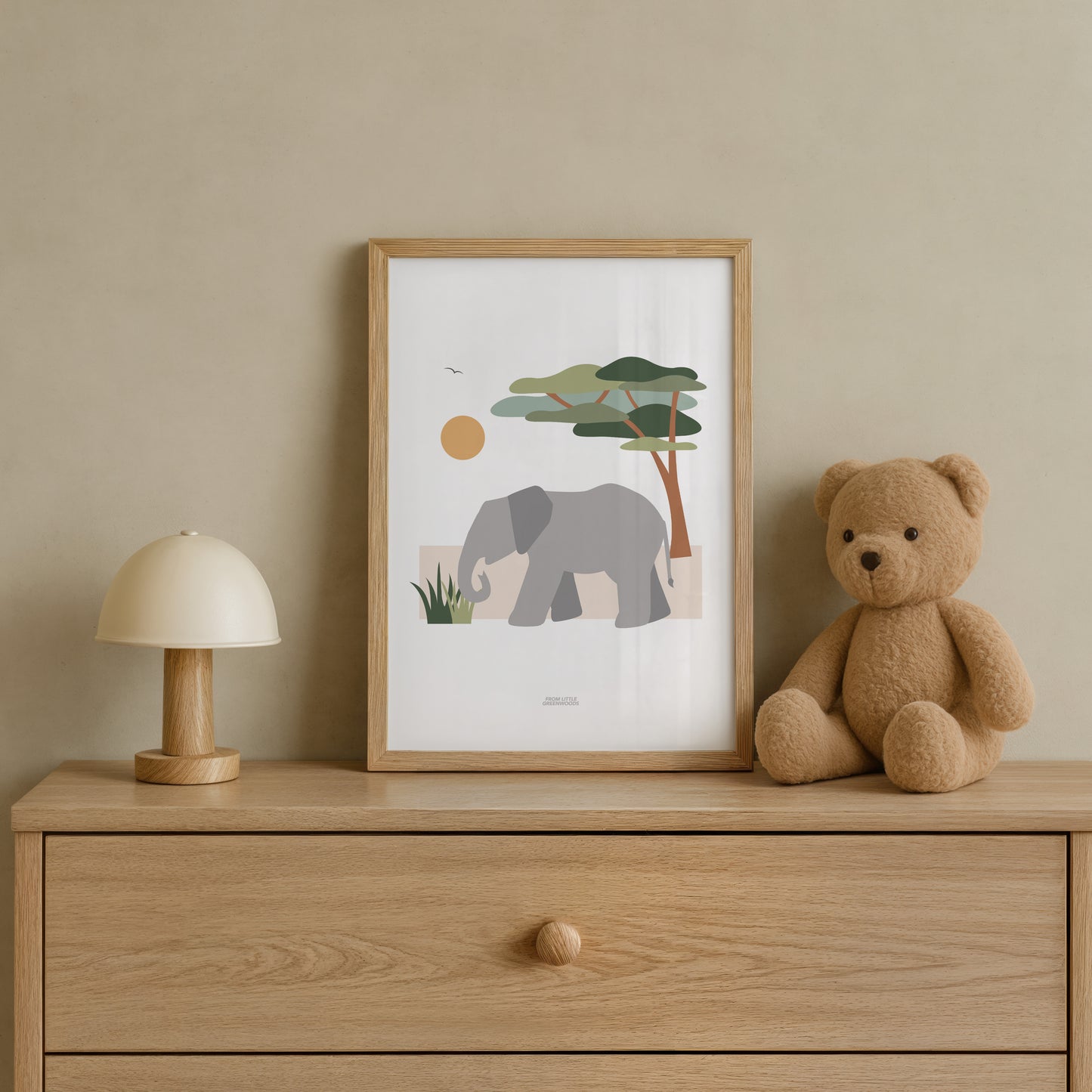 READY TO POST - A4 Elephant Safari Print