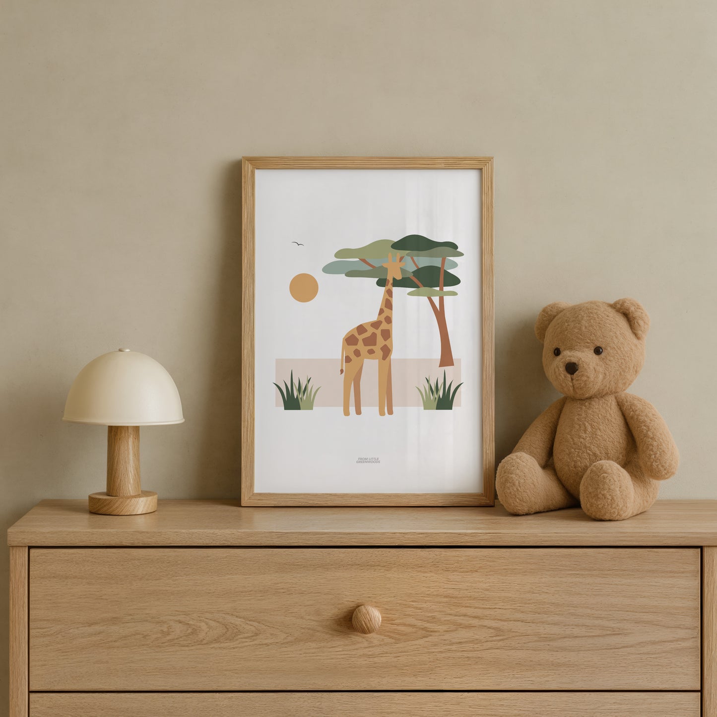 READY TO POST - A4 Giraffe Safari Print