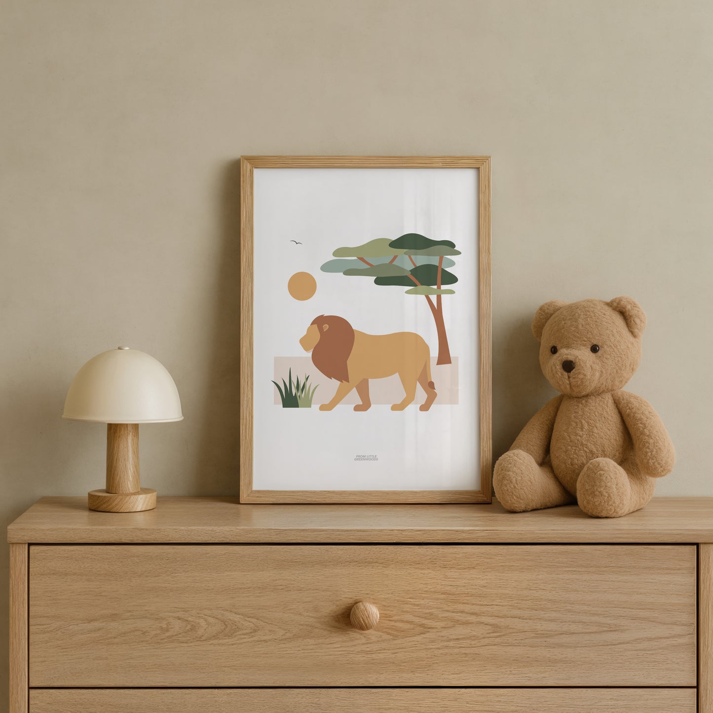 READY TO POST - A4 Lion Safari Print