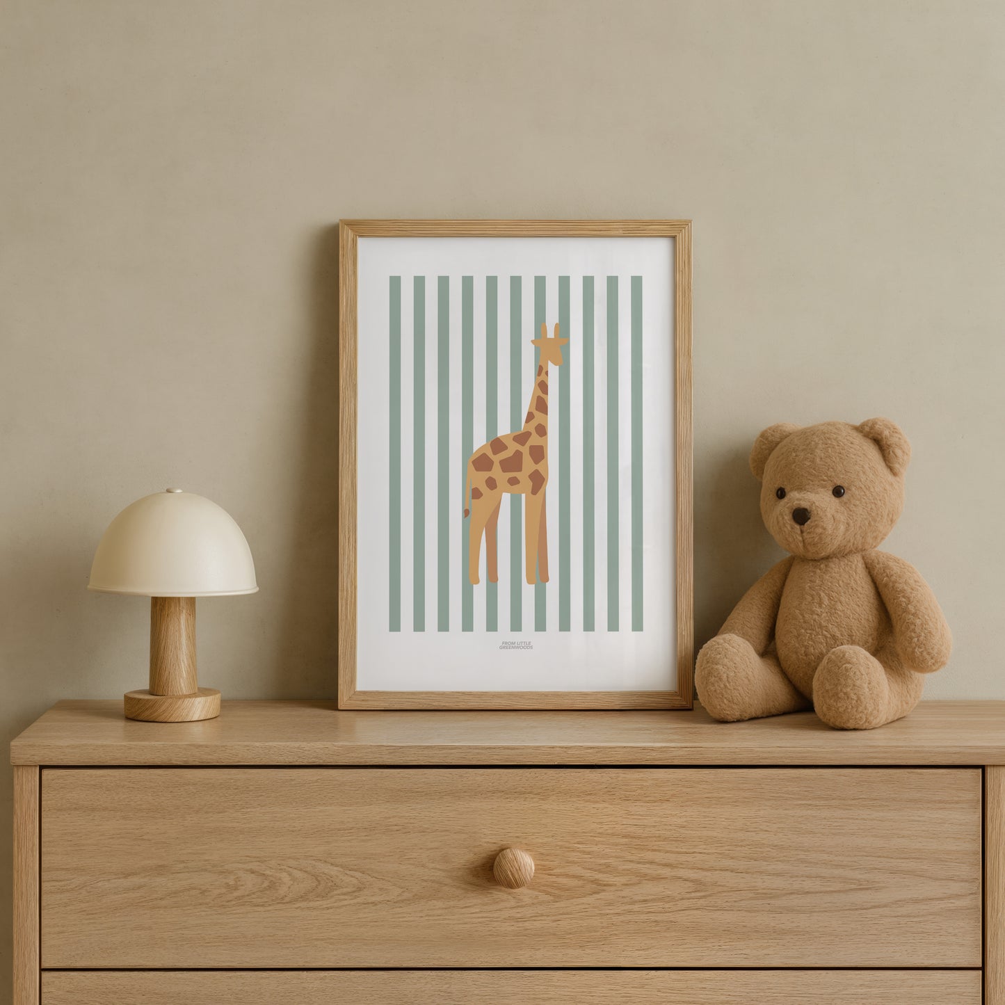 READY TO POST - A4 Striped Giraffe Print