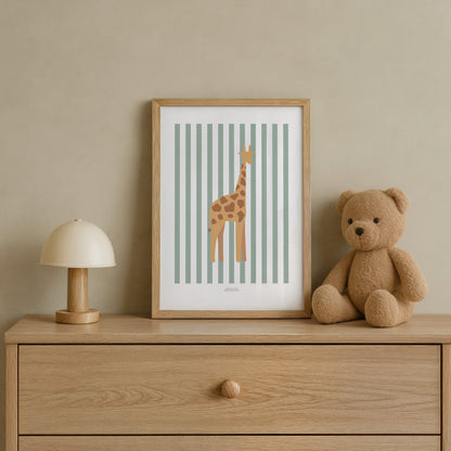 READY TO POST - A4 Striped Giraffe Print