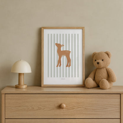 READY TO POST - A4 Striped Deer Print