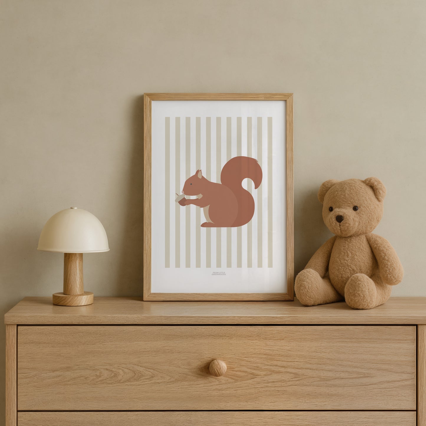 READY TO POST - A5 Striped Squirrel Print