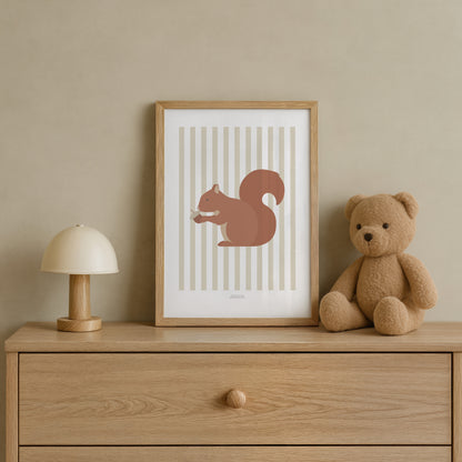 READY TO POST - A5 Striped Squirrel Print