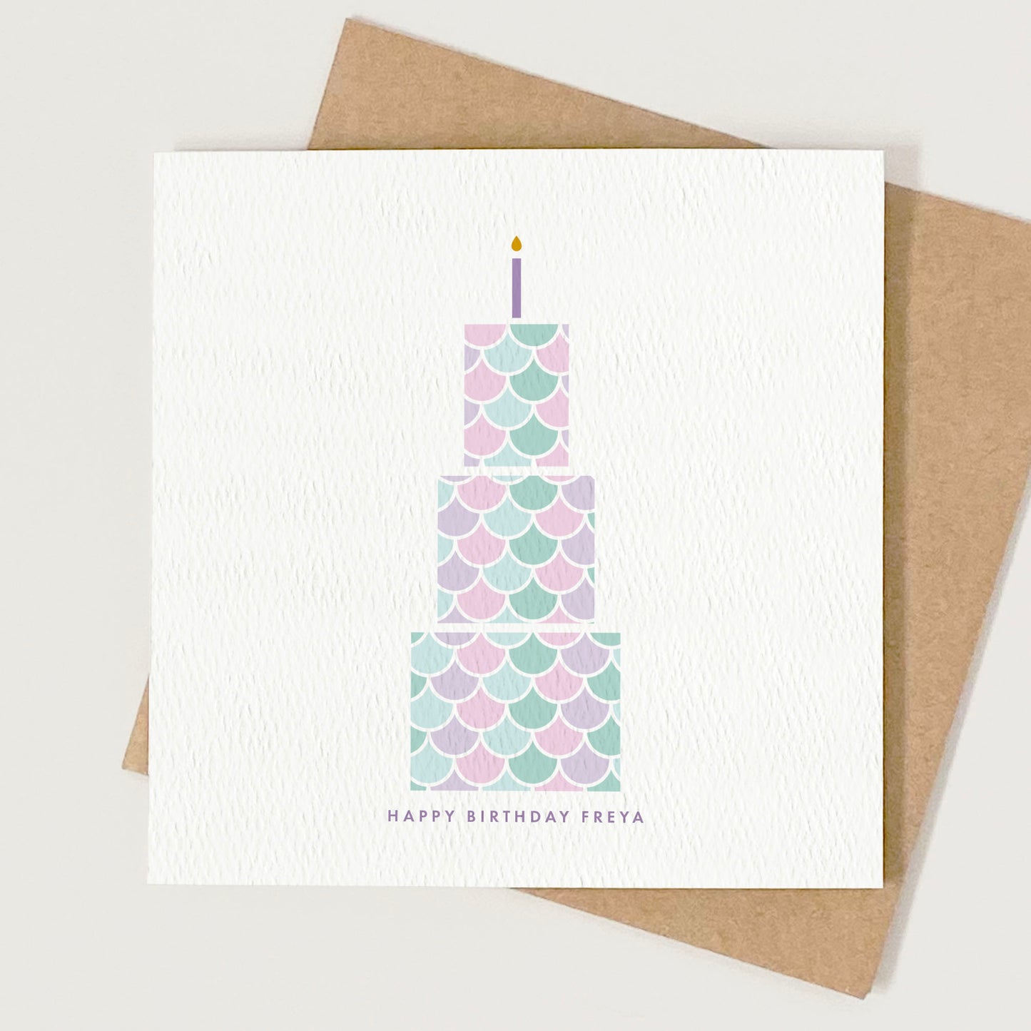 Personalised Mermaid Girl's Birthday Cake Card