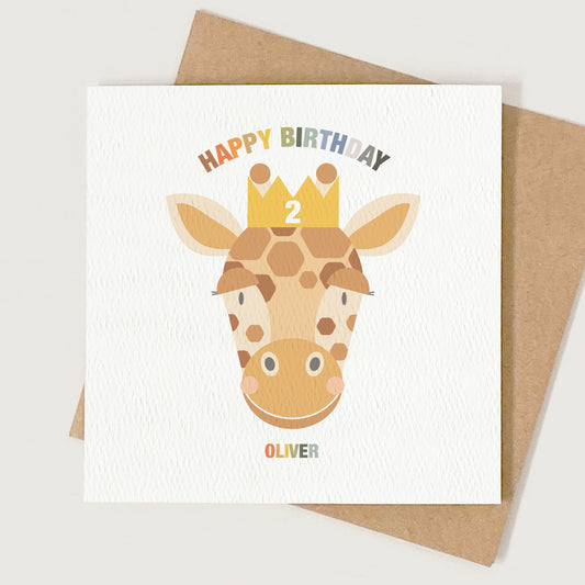 Boy's Giraffe Birthday Card