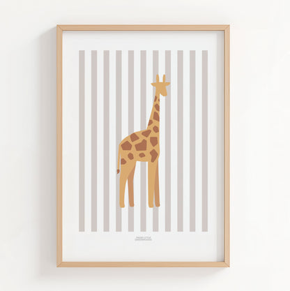 Children's Striped Giraffe Print - Grey