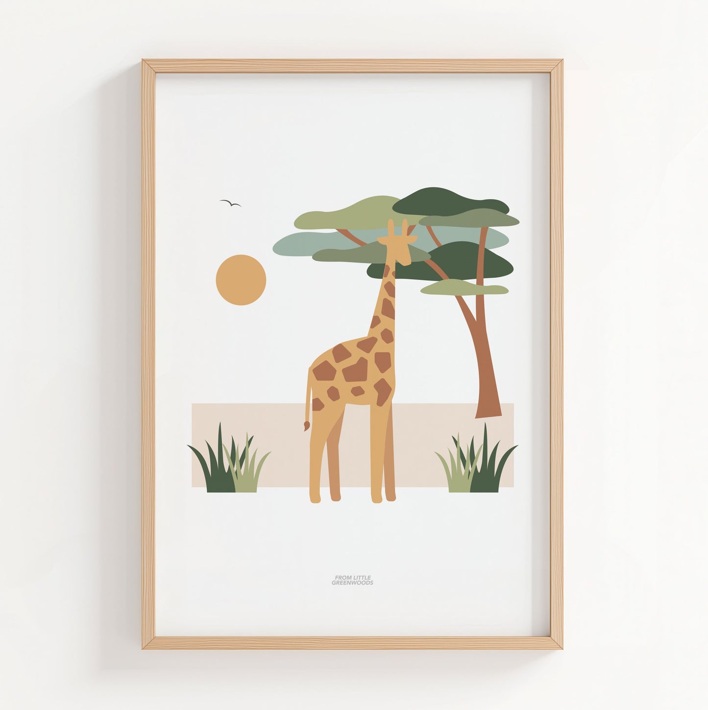Children's Giraffe Safari Print