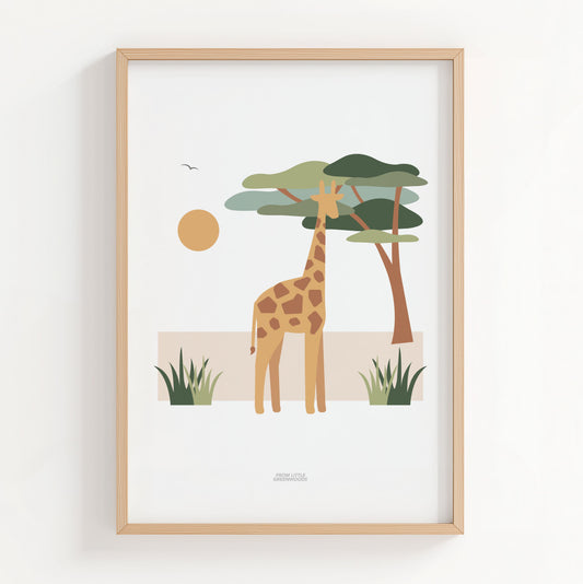 Children's Giraffe Safari Print