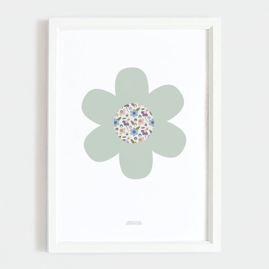 Ditsy Flower Print - Mint Green