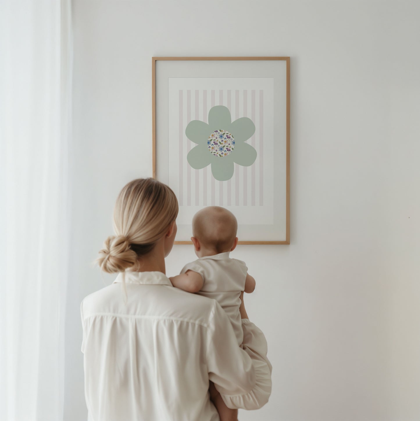 Mint Green Ditsy Flower Print