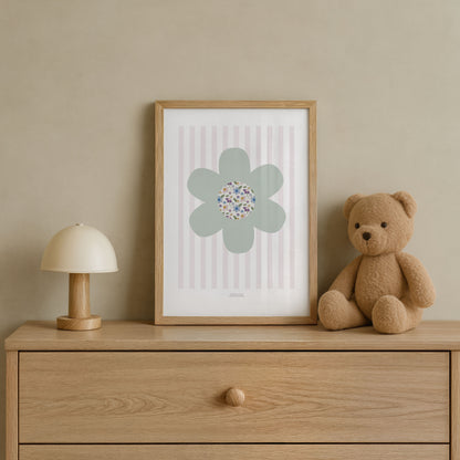 Mint Green Ditsy Flower Print