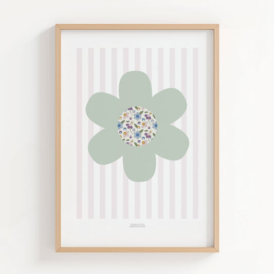 Mint Green Ditsy Flower Print