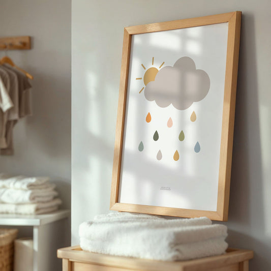 Rain Cloud Print - Safari Grey