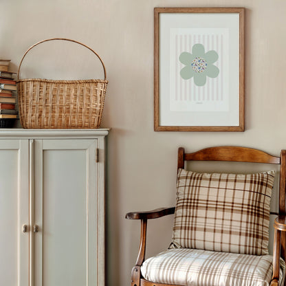 Mint Green Ditsy Flower Print