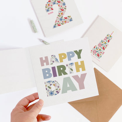 Ditsy Flower Happy Birthday Card