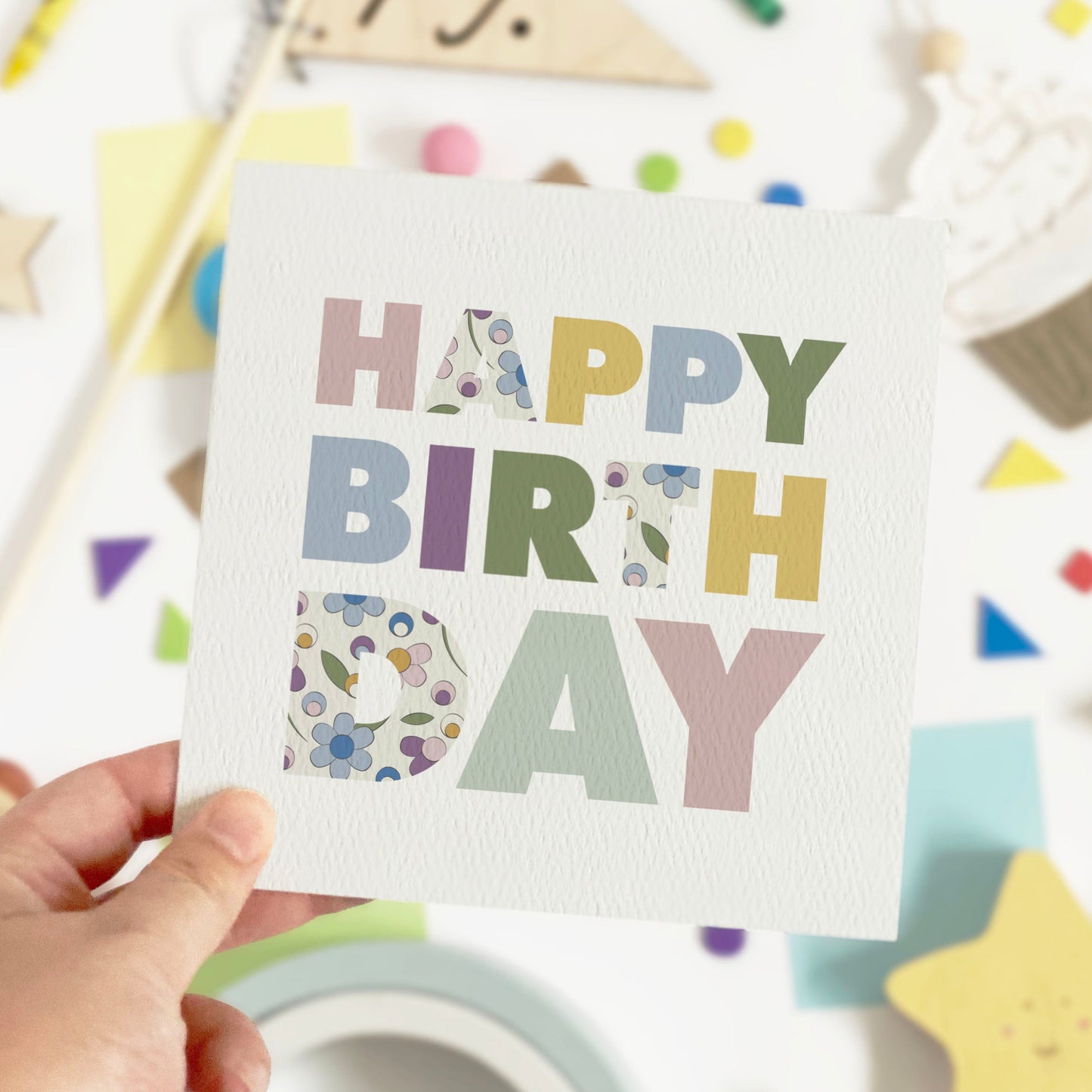 Ditsy Flower Happy Birthday Card