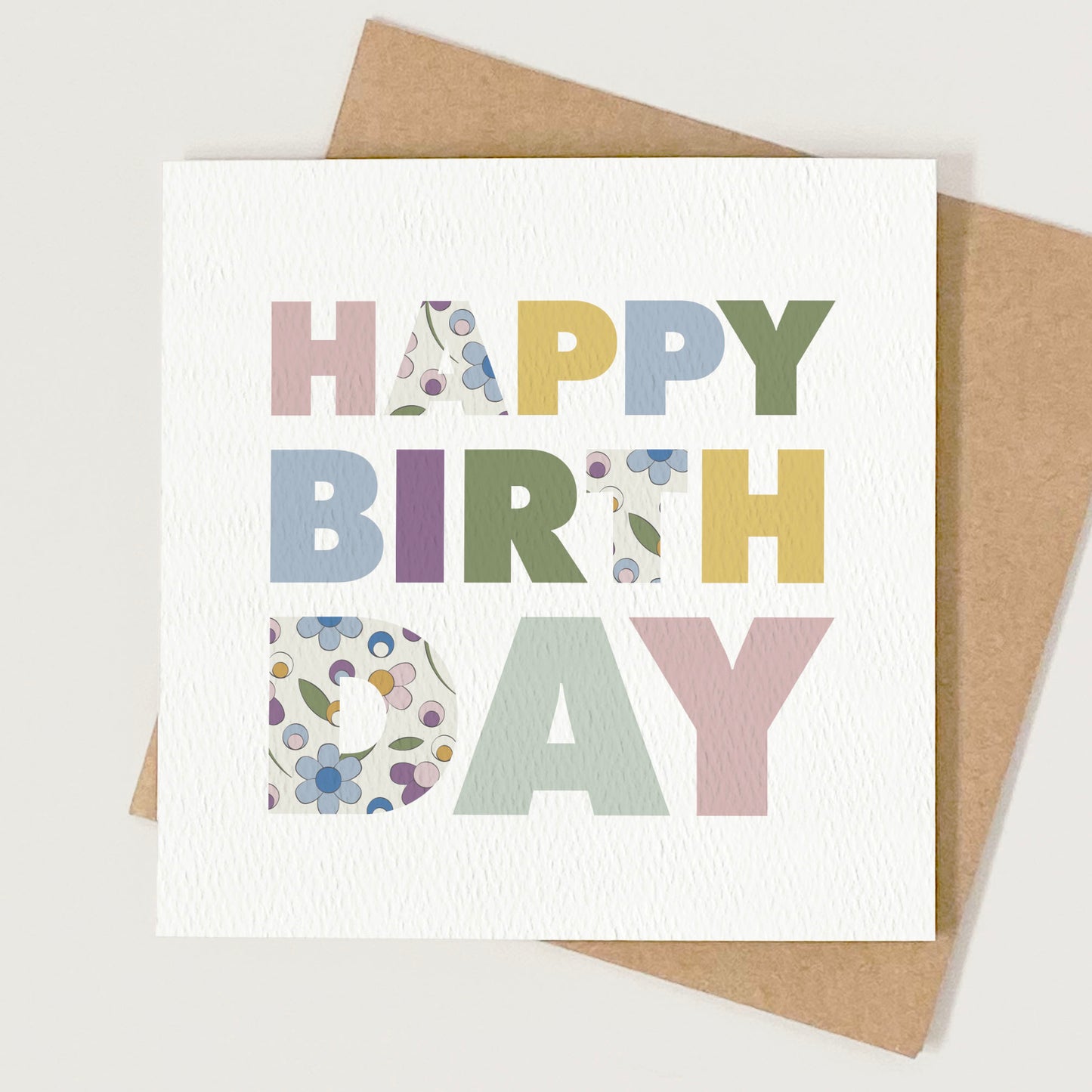 Ditsy Flower Happy Birthday Card