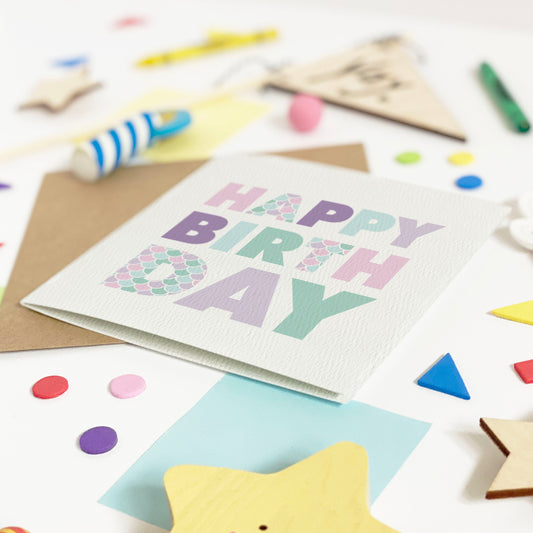 Girl's Mermaid Birthday Card