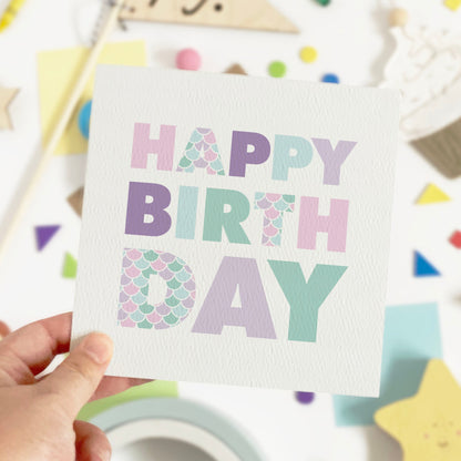 Girl's Mermaid Birthday Card