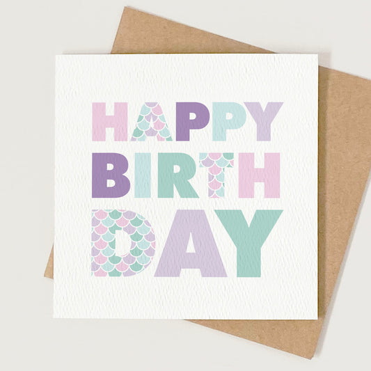 Girl's Mermaid Birthday Card