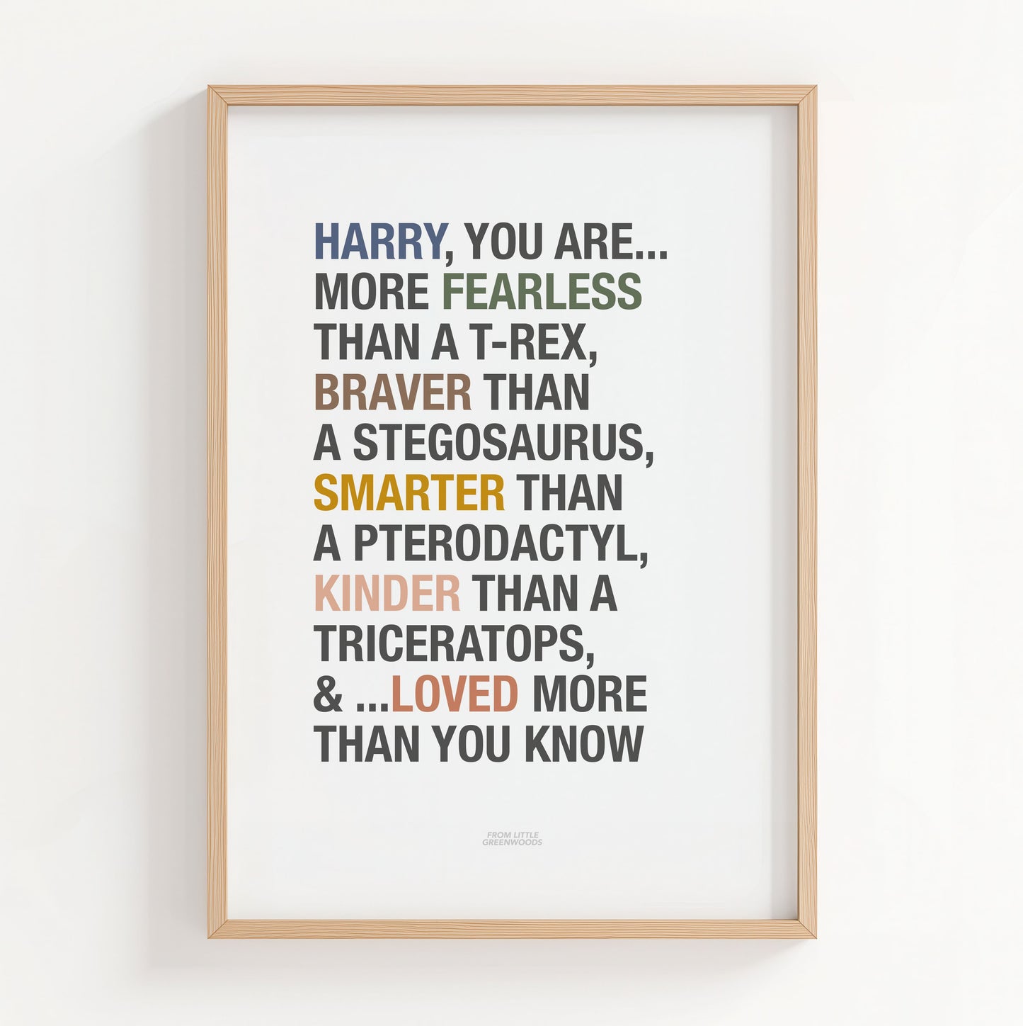 Personalised Dinosaur Affirmations Print