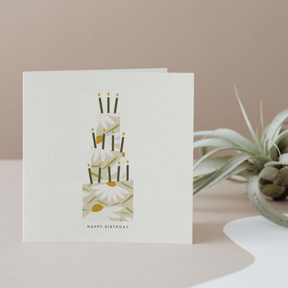 Personalised Daisy Birthday Cake Card for her