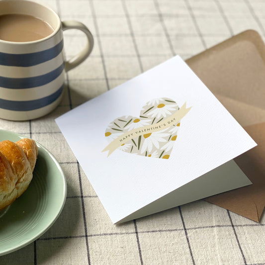 Personalised Daisy Heart Valentine's Card for her
