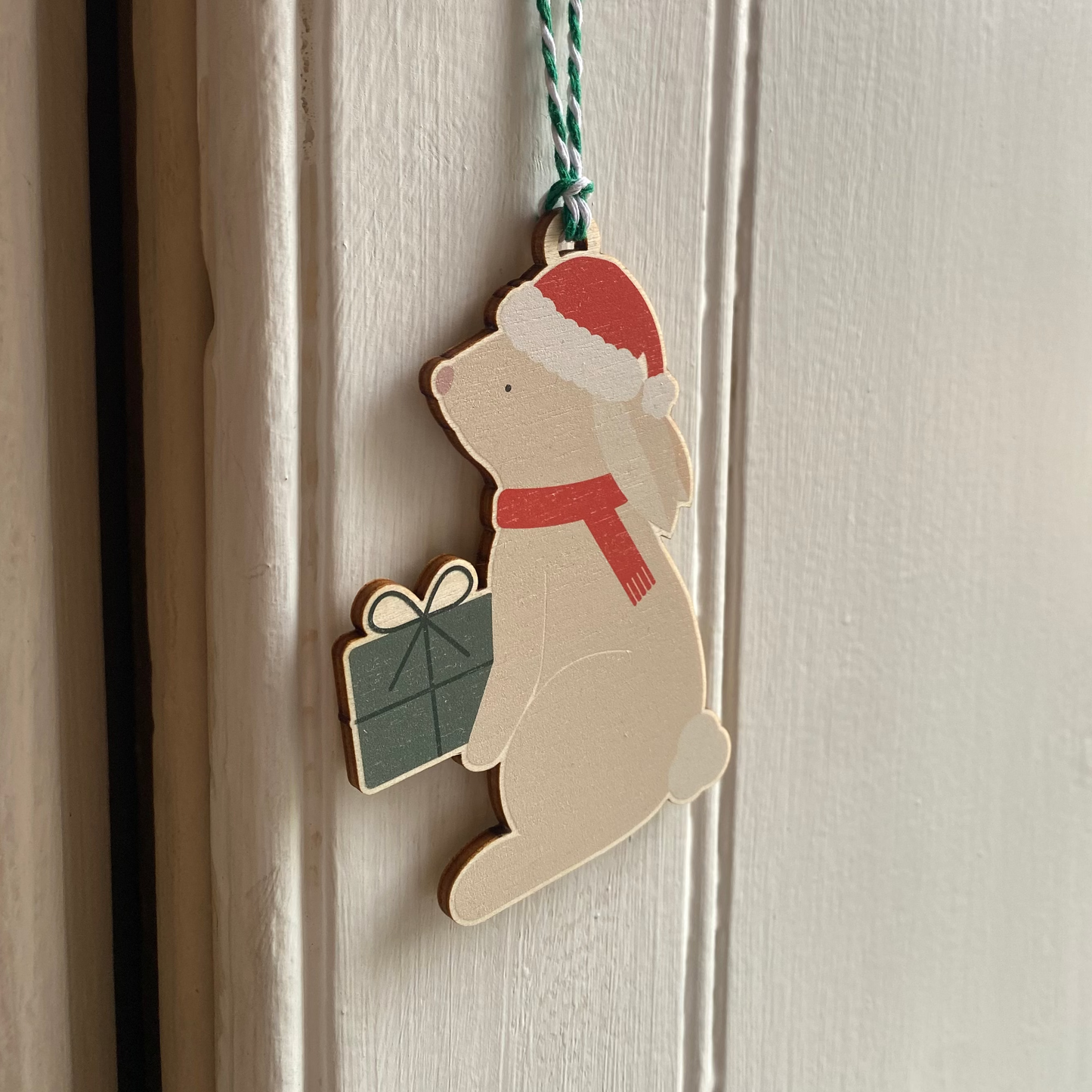 Children's Wooden Bunny Christmas Tree Decoration - with option to add to a Personalised Christmas Card