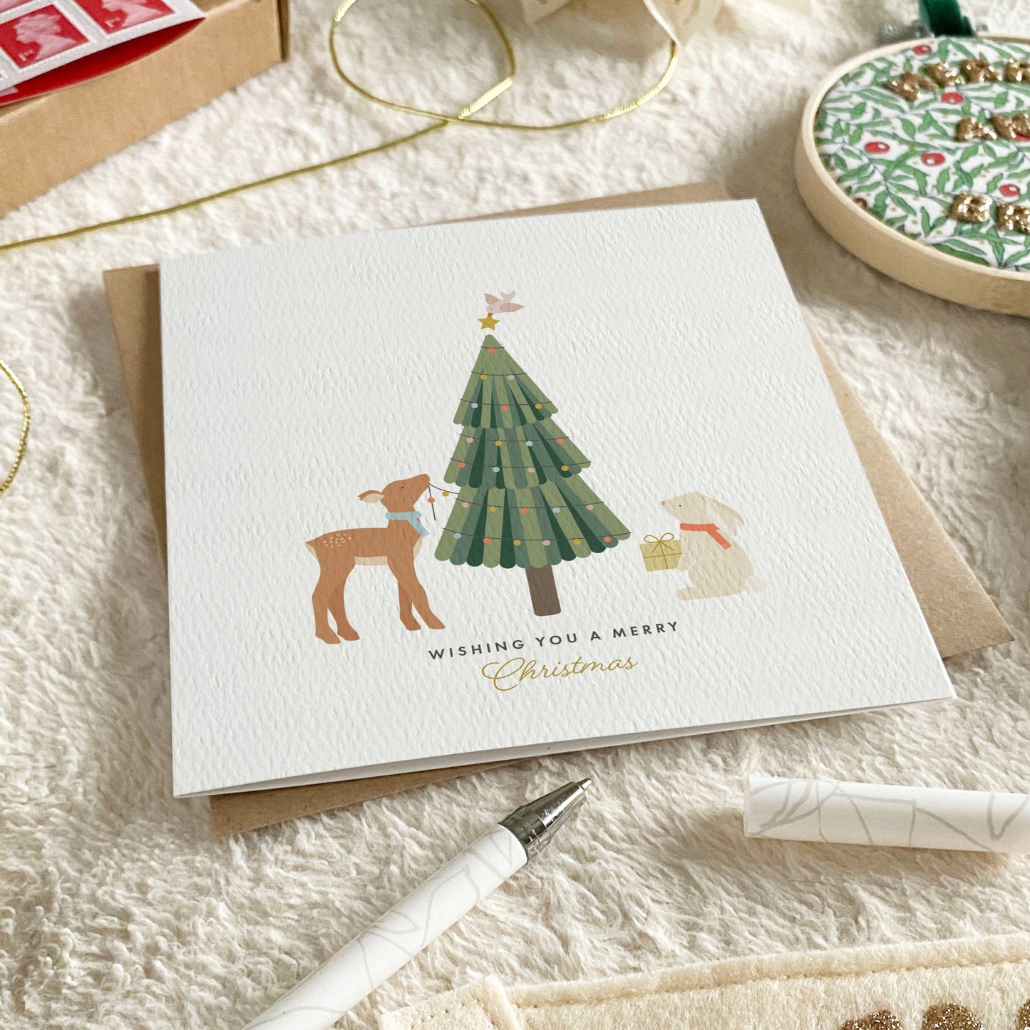 Pack of 4 Winter Woodland Christmas Cards