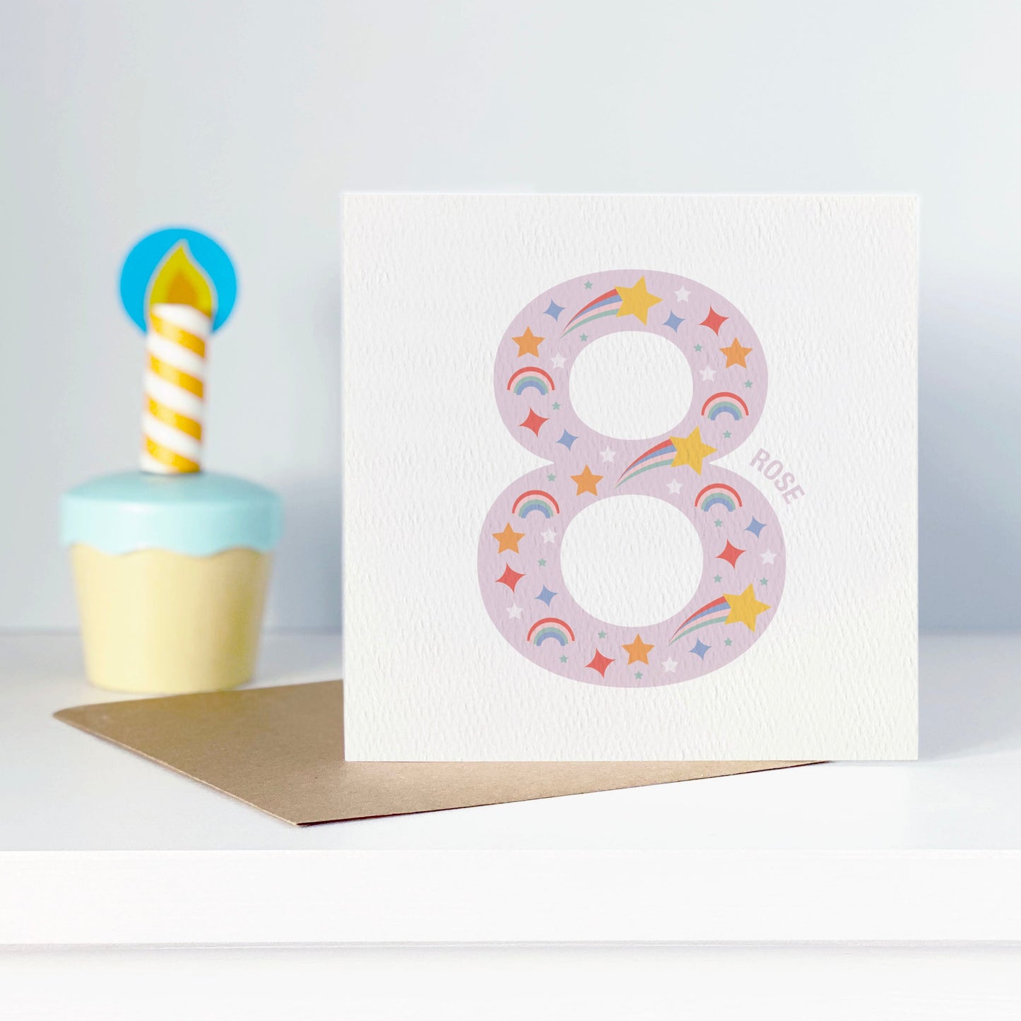 Personalised Girl's Age Birthday Card - Purple