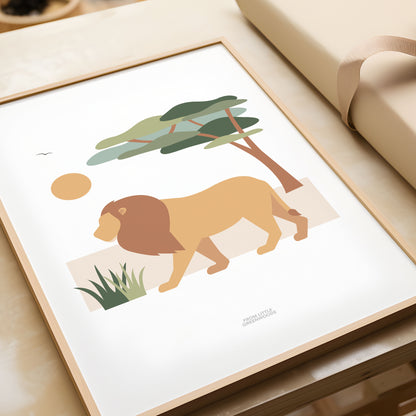 Children's Lion Safari Print